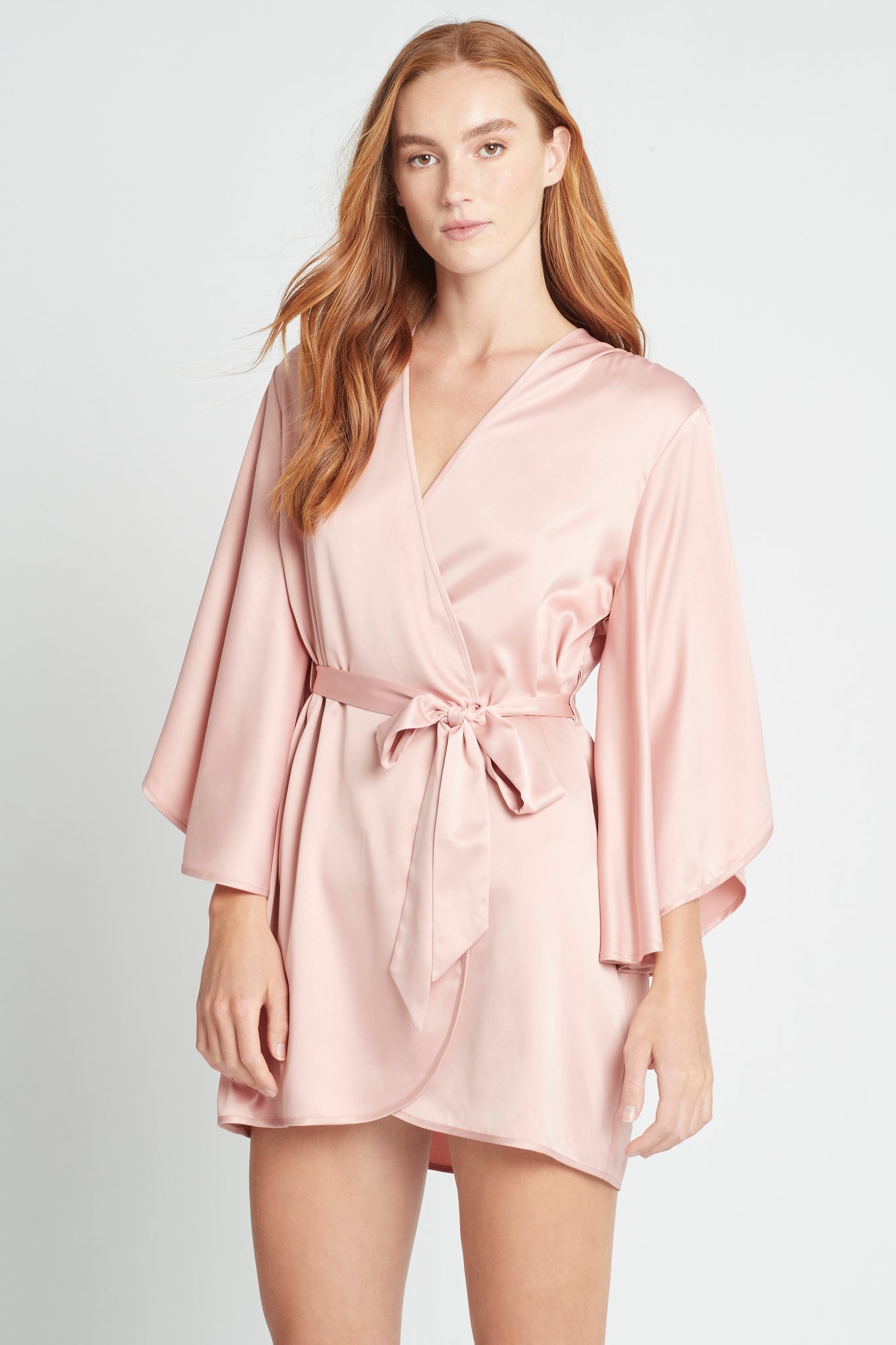 Luna Satin Robe Dusty Rose | Homebodii