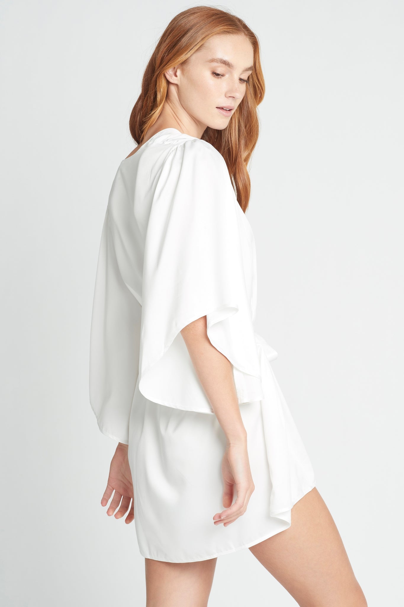 Luna Satin Robe White | Homebodii