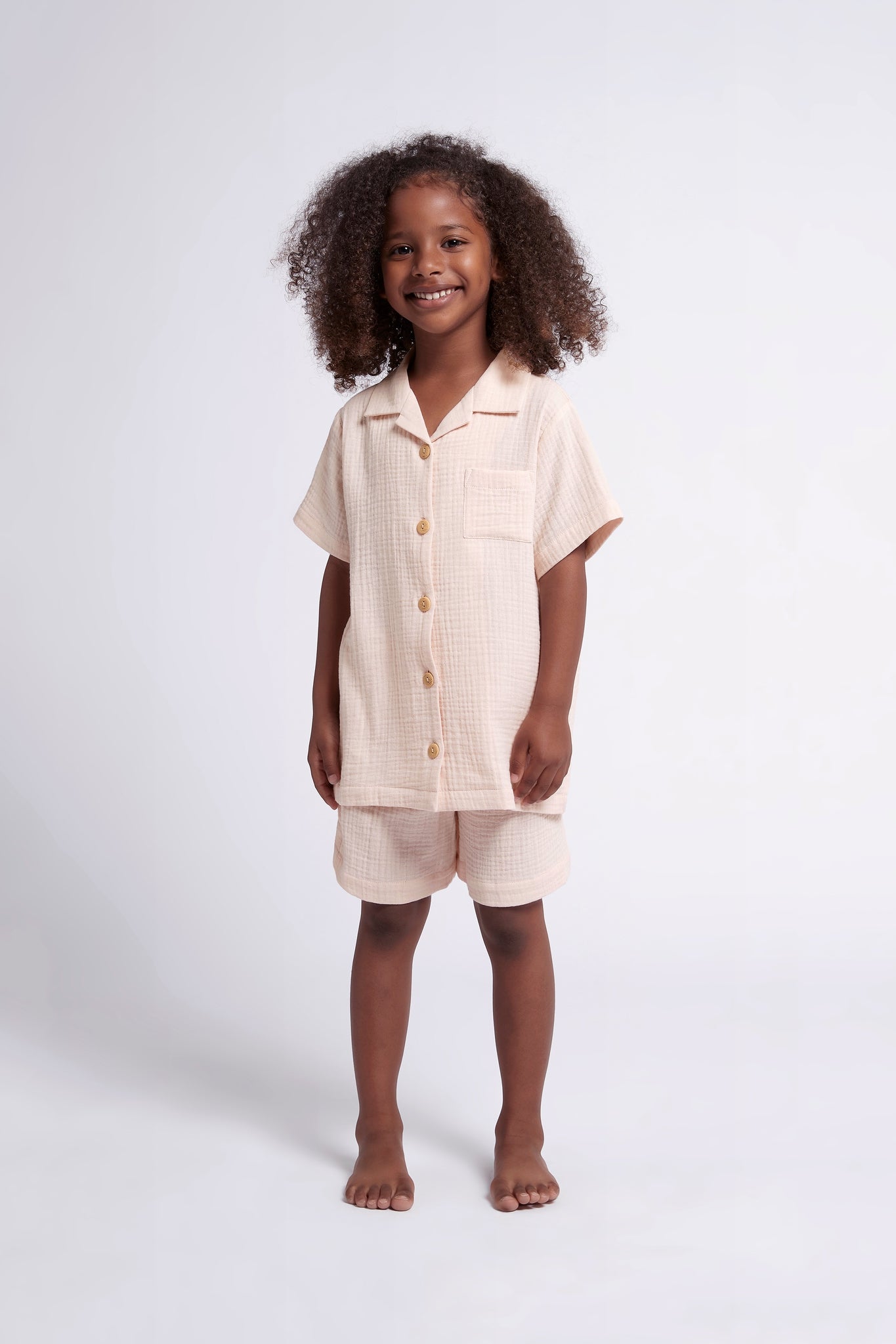 Piper Bubble Cotton Personalised Childrens Short Pyjama Set Blush | Homebodii