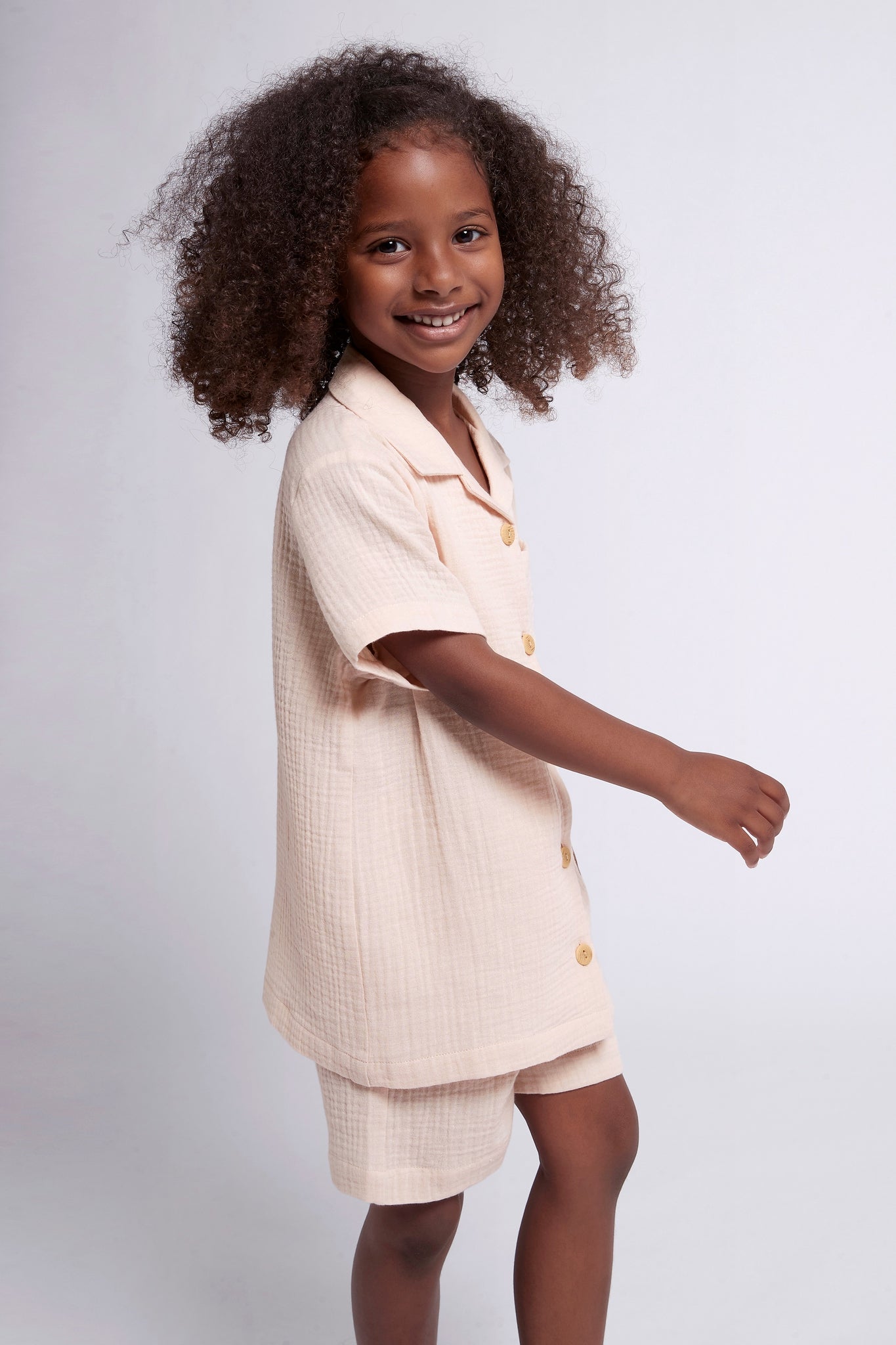 Piper Bubble Cotton Personalised Childrens Short Pyjama Set Blush | Homebodii