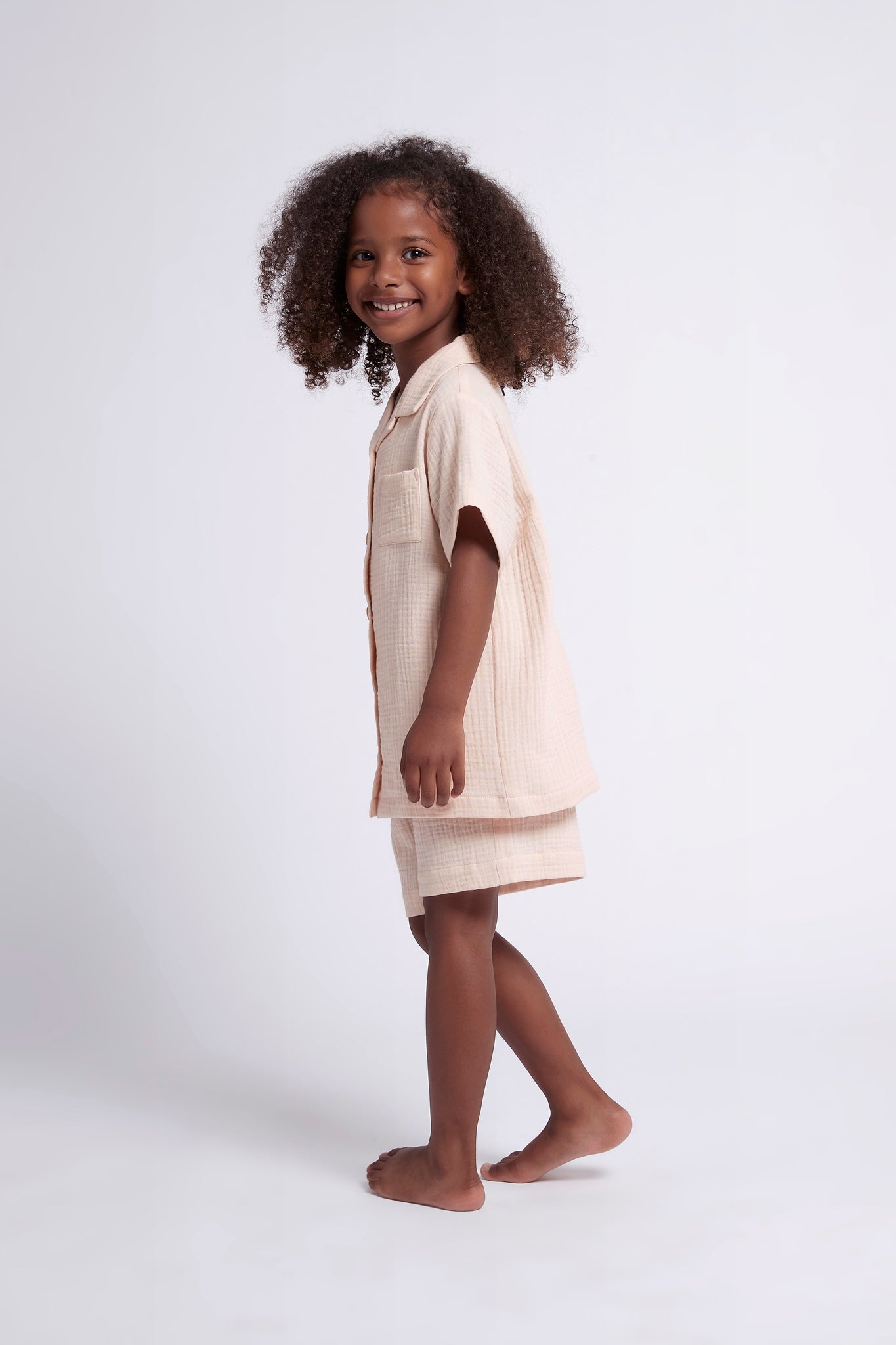 Piper Bubble Cotton Personalised Childrens Short Pyjama Set Blush | Homebodii