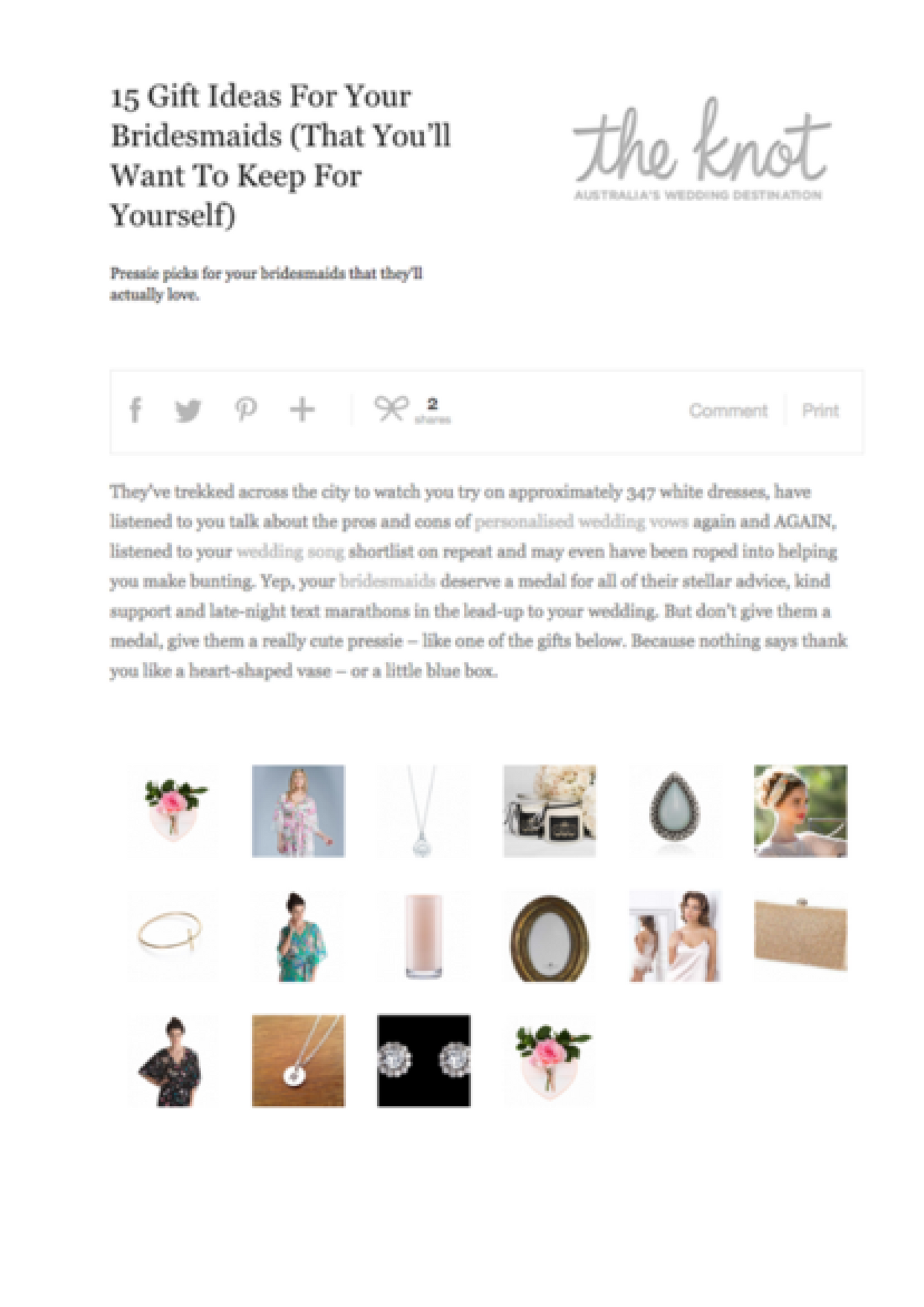 The Knot 15 Gift Ideas for your Bridesmaids 2014