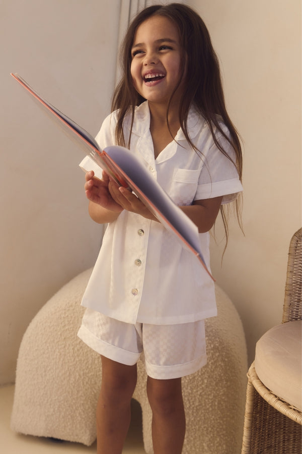 Gigi Kids Short Pyjama - White *Final Sale*