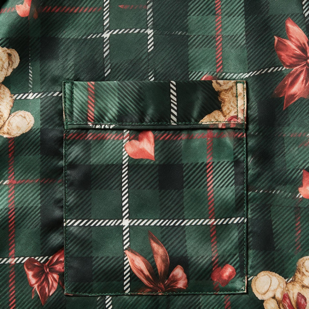 Coco Teddy Tencel Christmas Pyjama Set - Green | Limited Edition