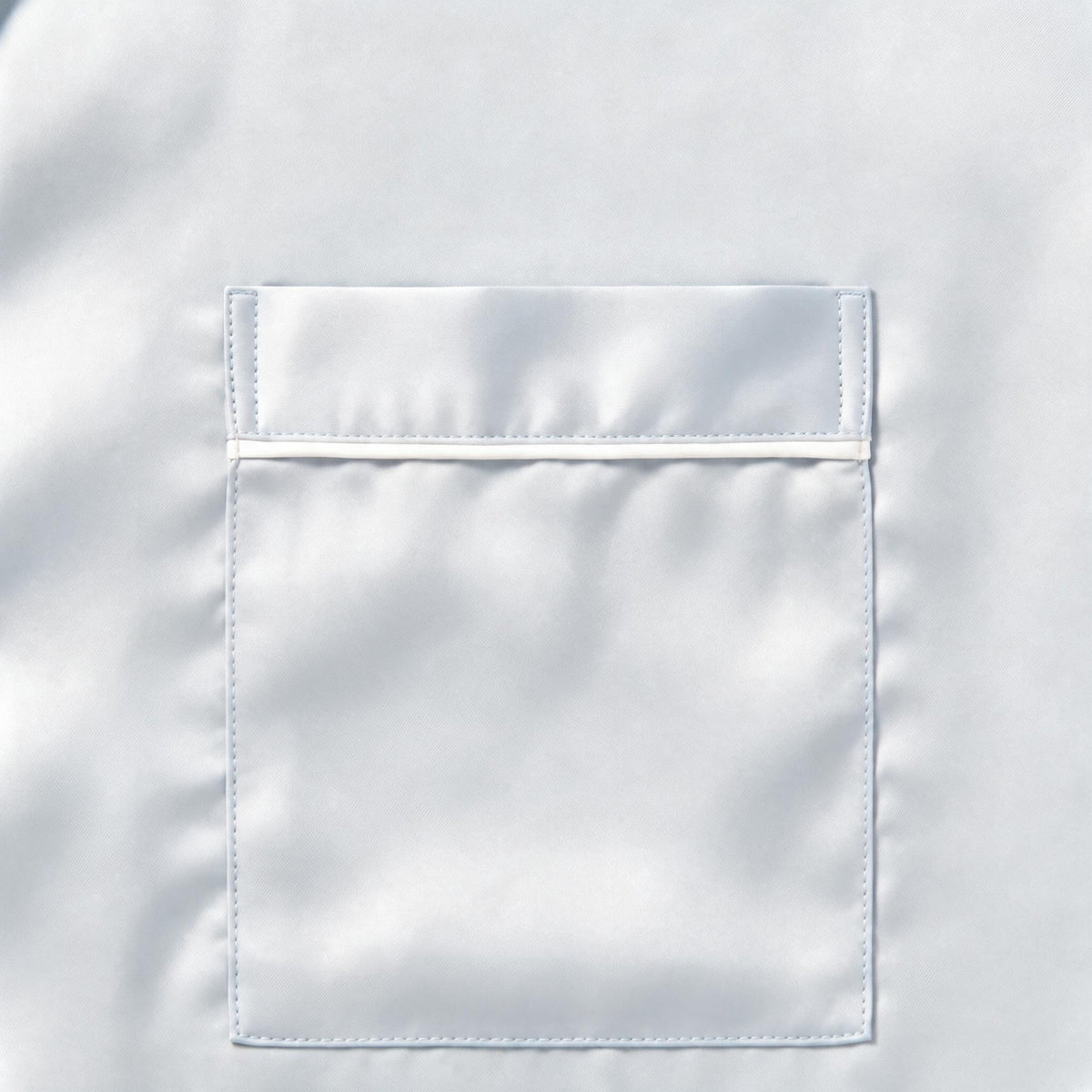 Eva Short Tencel™ Pyjama Set - Eggshell Blue with White Piping