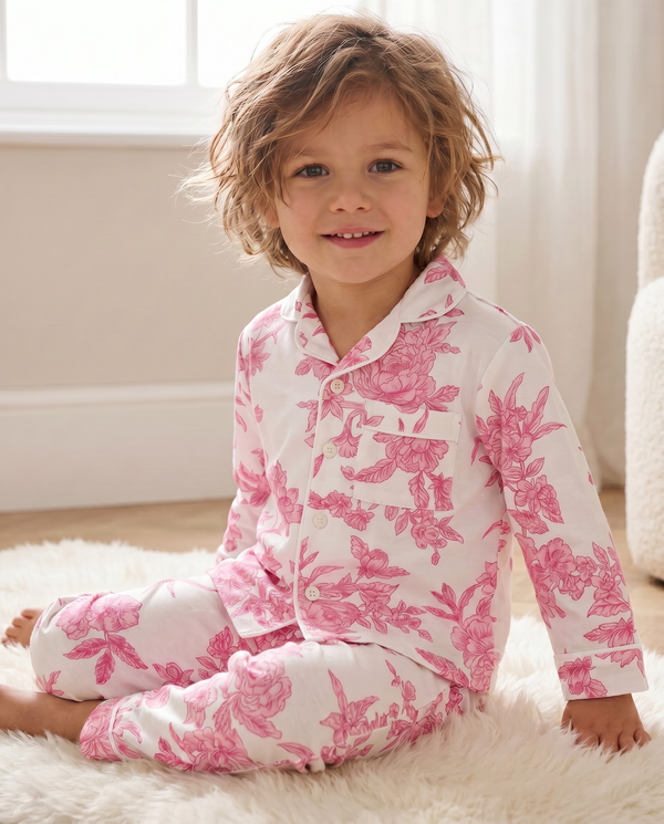 Amelie Bamboo Kids Pyjama Set - Pink Floral