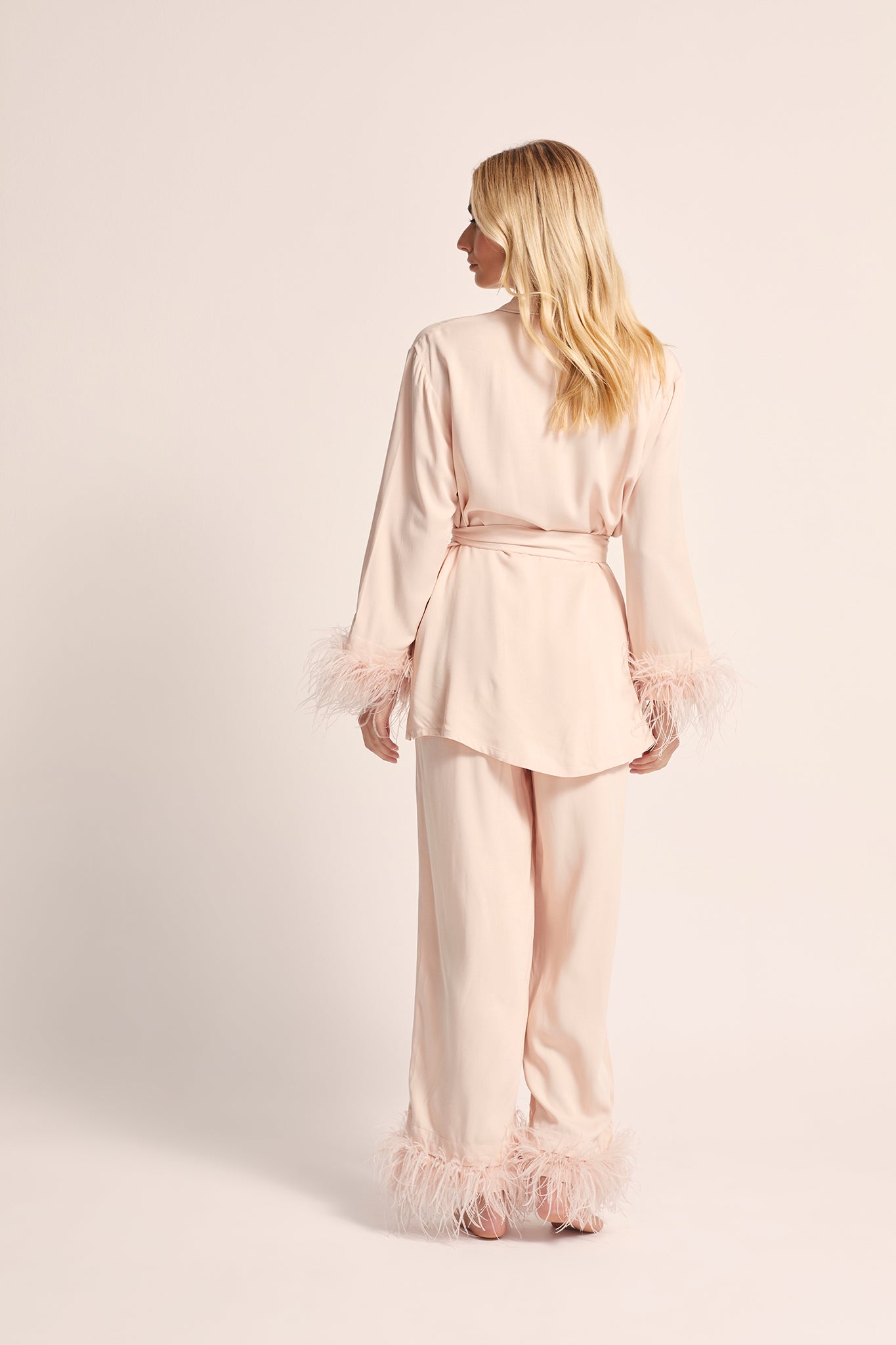 Emilie Tencel Detachable Feather personalised pyjamas in white