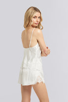 Sian Luxury Satin Lace Cami Set  White | Homebodii