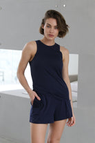 Homebodii Basic Tencel™ Womens Singlet  Navy | Homebodii