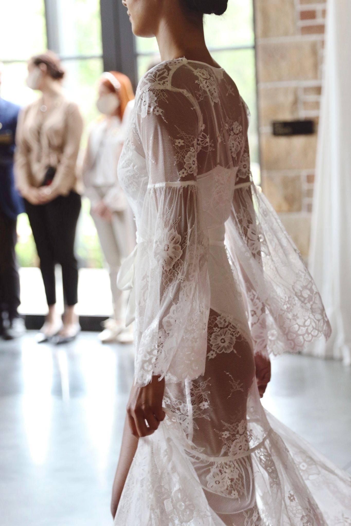 Georgina Long Lace Bridal Robe | Homebodii