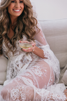 Georgina Long Lace Bridal Robe | Homebodii