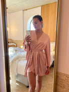 Luna Satin Robe  Dusty Rose | Homebodii