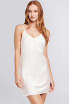 Jasmine Satin Slip  White | Homebodii