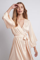 Jasmine Luxury Satin Personalised Robe  Blush | Homebodii