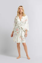 Jasmine Luxury Satin Robe  Sofia Print | Homebodii