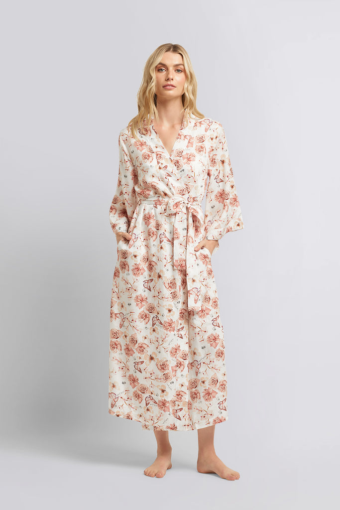 Kelly Smith Viscose Exclusive Print Robe | Homebodii