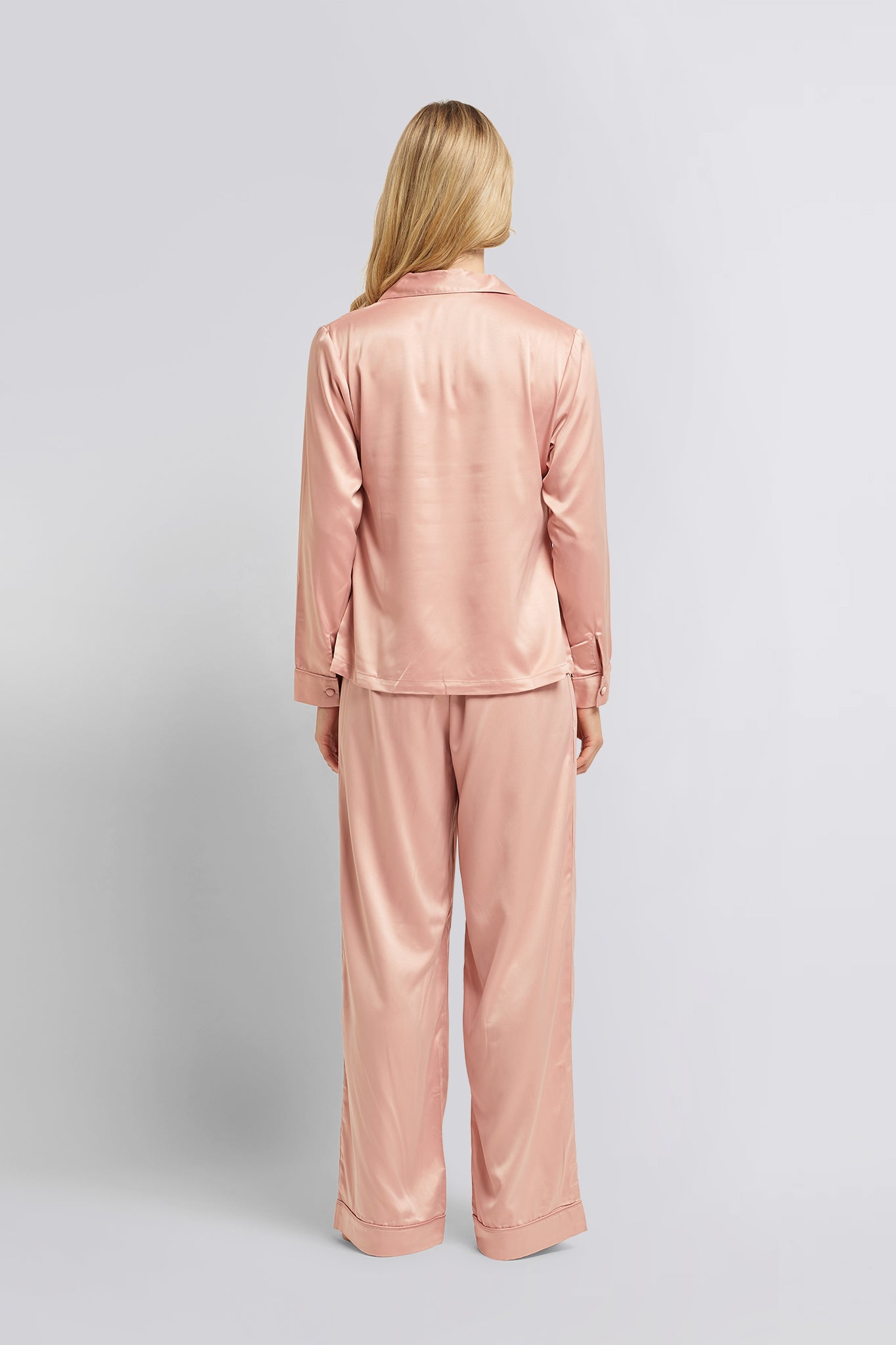 Toni Womens Personalised Satin Pyjama Lounge Set  Rust | Homebodii