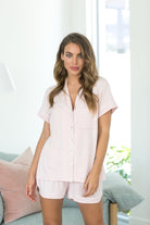 Petra Short PJ Set Blush | Homebodii