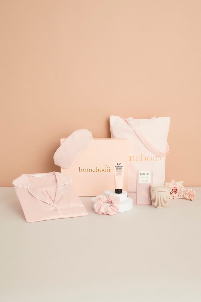 Shes Sustainable Personalised Pyjama Gift Hamper Tencel™  Blush | Homebodii