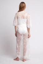 Kassiah Long Lace Bridal Robe | Homebodii