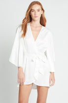 Luna Satin Robe  White | Homebodii