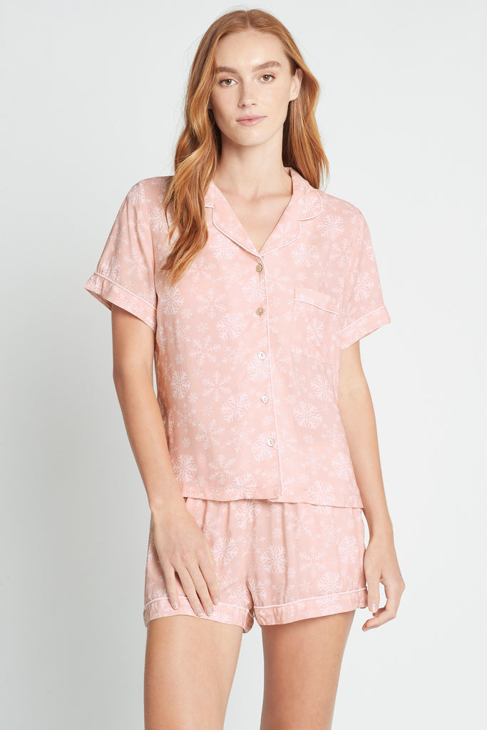 Snowflake Womens Viscose Short Pj Set | Homebodii AU.