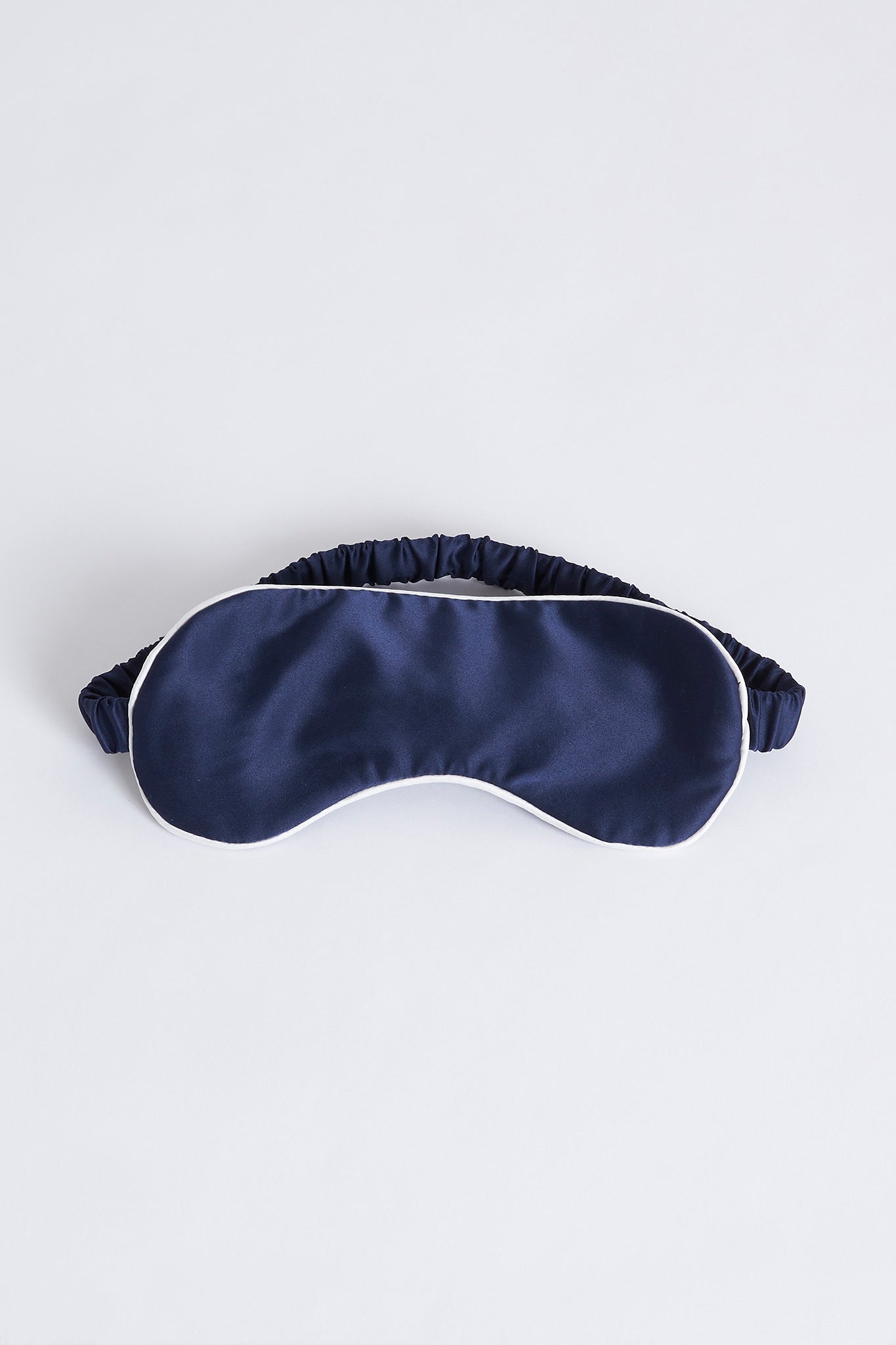 Satin Eye Mask  Navy With White Piping | Homebodii