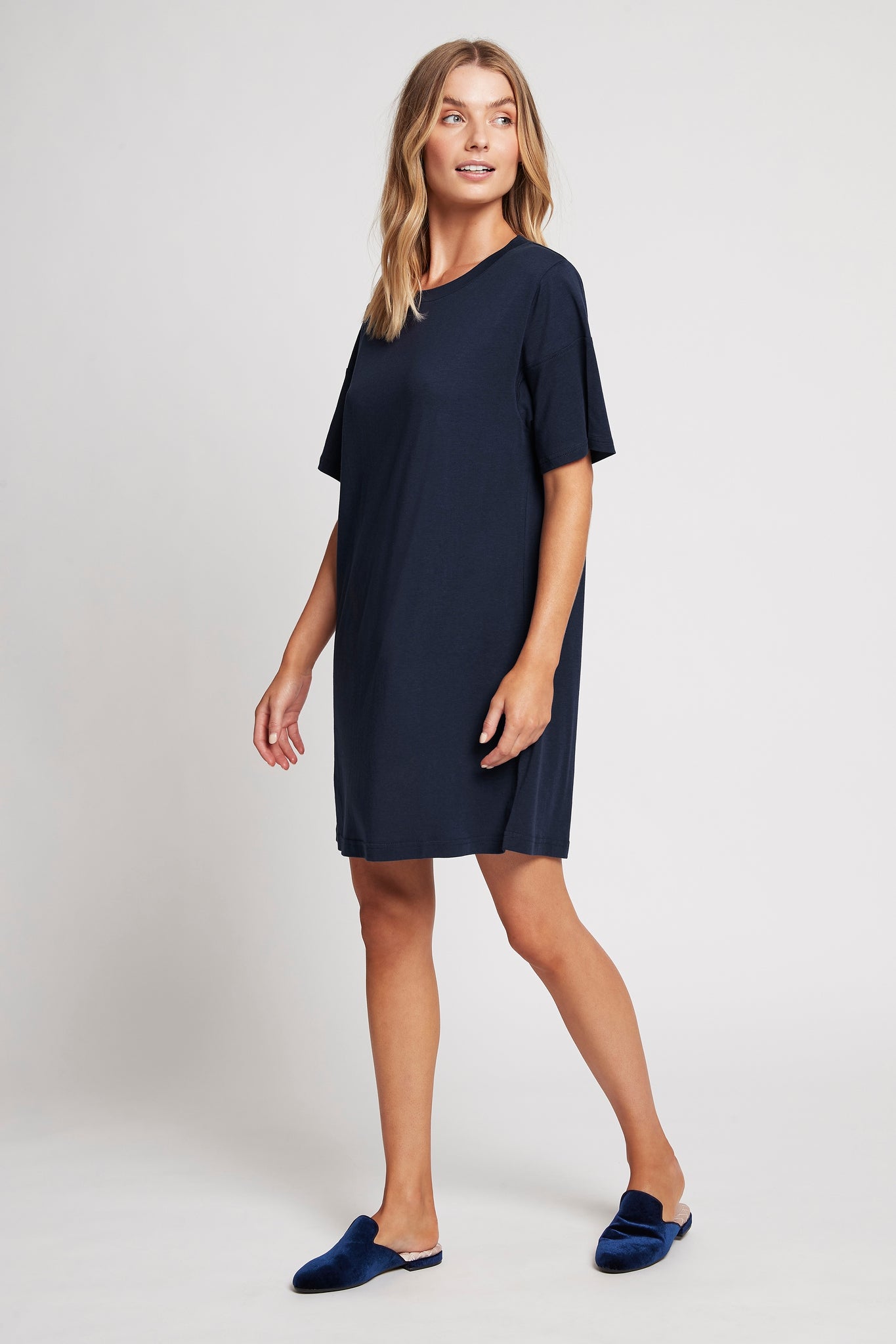 Homebodii Oversized Tencel™ Womens Sleep TShirt  Navy | Homebodii