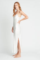 Kiralee Luxury Satin Slip Dress  White | Homebodii