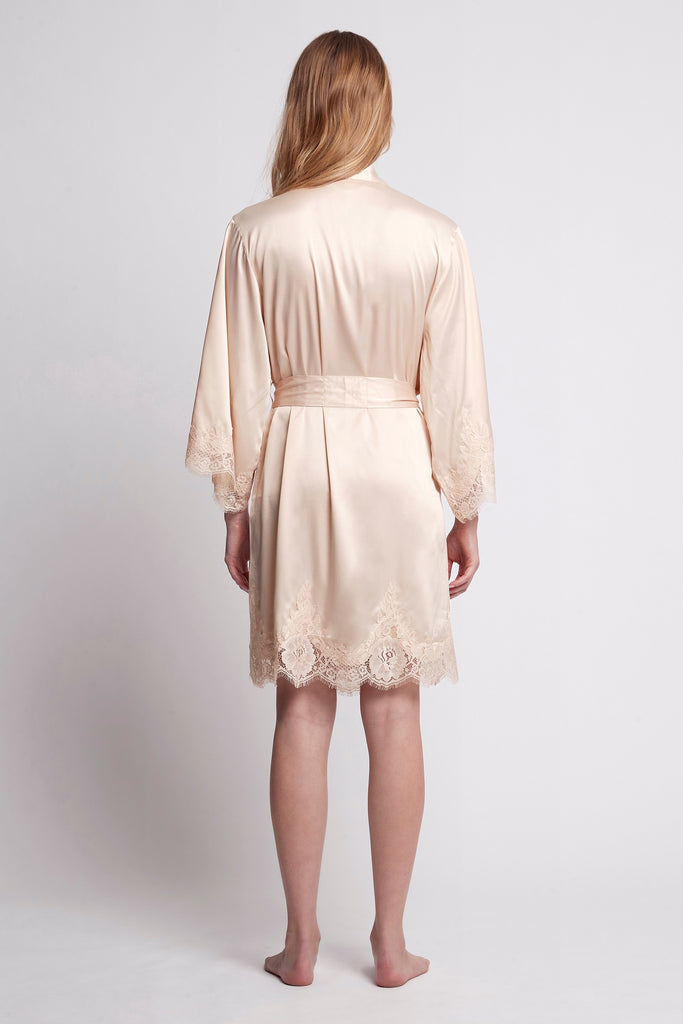Olivia Luxury Satin Personalised Womens Robe Blush | Homebodii