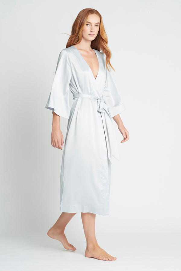 Jasmine Long Robe - Eggshell Blue *Final Sale*