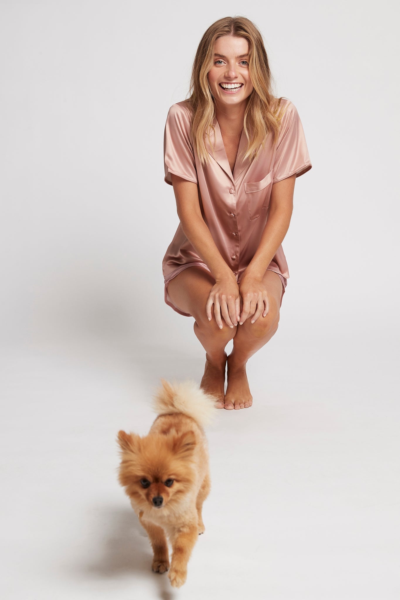 Toni Short Sleeve Personalised Satin Womens Pyjamas  Rust | Homebodii