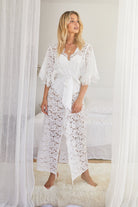 Saskia Long Lace Bridal Robe | Homebodii