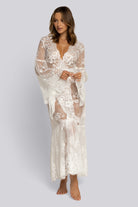 Georgina Long Lace Bridal Robe | Homebodii