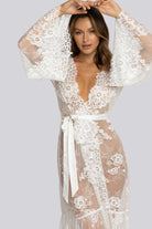 Georgina Long Lace Bridal Robe | Homebodii