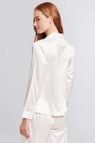 Toni Womens Personalised Satin Satin Pyjama Lounge Set  White | Homebodii